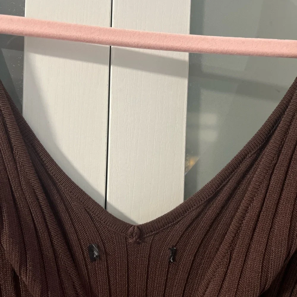 Fashion Nova Chocolate Long Sleeve Dress Brown sweater nit stretchy body-con new - Picture 5 of 5